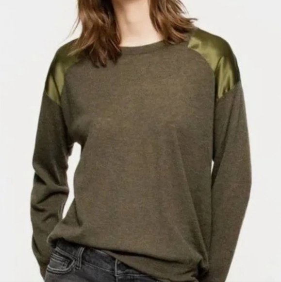 Zadig & Voltaire Sweaters - Zadig & Voltaire Women's Kansas Patch Green Cashmere Sweater Size XS